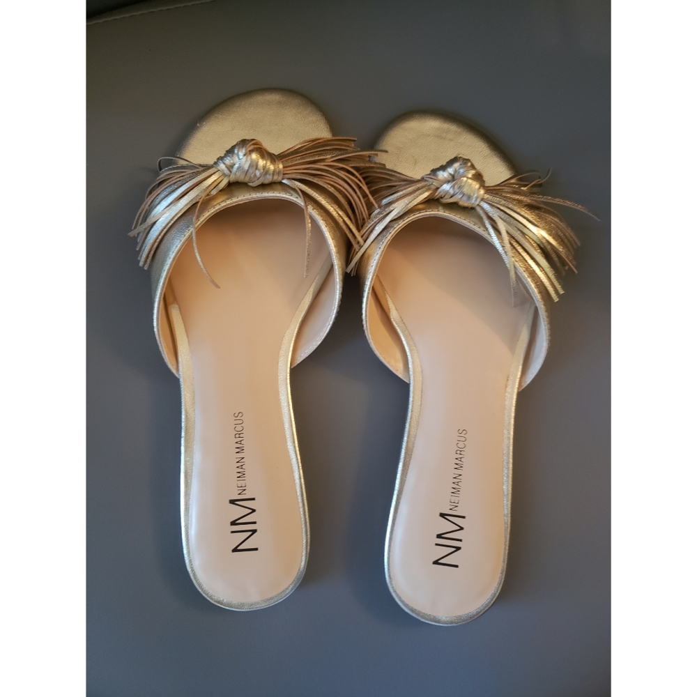 NM Neiman Marcus gold sandals